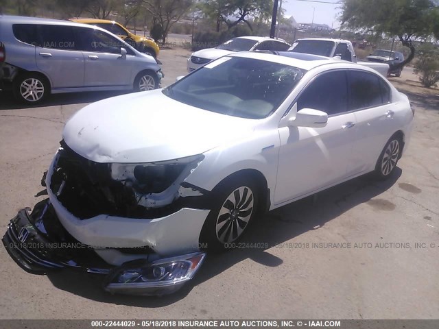 JHMCR6F53HC021507 - 2017 HONDA ACCORD HYBRID/EXL WHITE photo 2