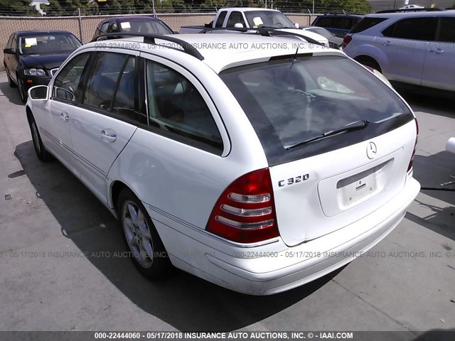 WDBRH64J92F181541 - 2002 MERCEDES-BENZ C 320 WHITE photo 3