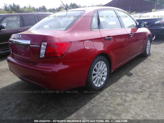 JF1GE61668H519580 - 2008 SUBARU IMPREZA 2.5I RED photo 4