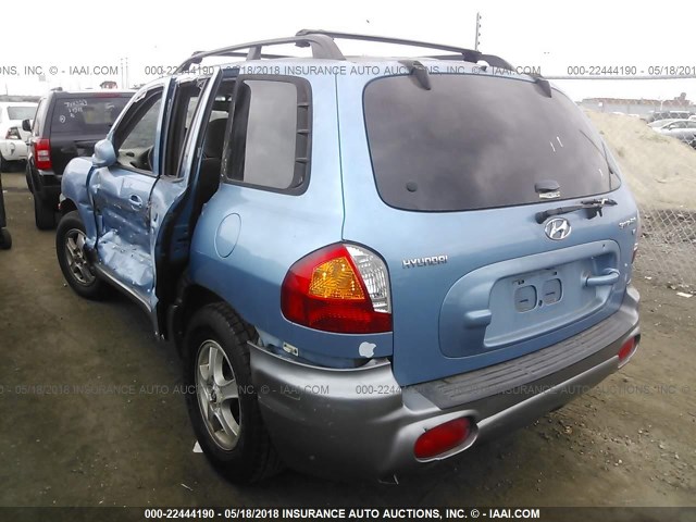 KM8SC13D53U530798 - 2003 HYUNDAI SANTA FE GLS/LX BLUE photo 3