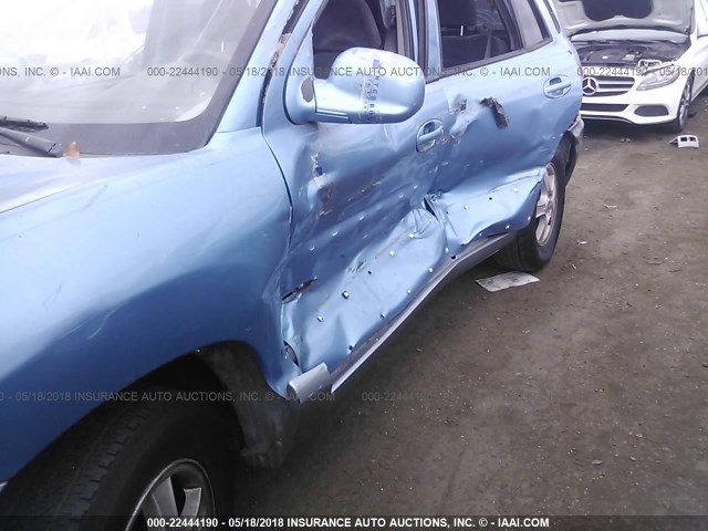 KM8SC13D53U530798 - 2003 HYUNDAI SANTA FE GLS/LX BLUE photo 6