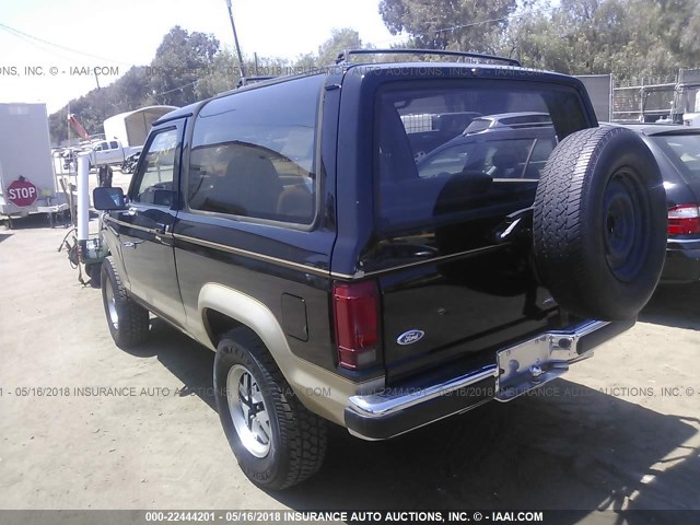 1FMCU12T6KUC25643 - 1989 FORD BRONCO II BLACK photo 3