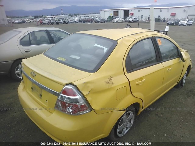 KL1TD5DE6AB055621 - 2010 CHEVROLET AVEO LS/LT YELLOW photo 4