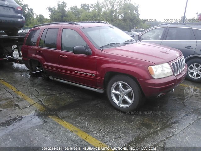 1J8GW68J32C116395 - 2002 JEEP GRAND CHEROKEE OVERLAND BURGUNDY photo 1