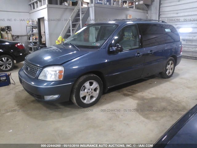 2FMZA52256BA11935 - 2006 FORD FREESTAR SEL BLUE photo 2