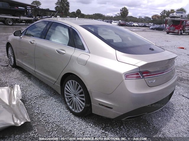 3LN6L5F97HR607461 - 2017 LINCOLN MKZ RESERVE ოქროსფერი ფოტო 3