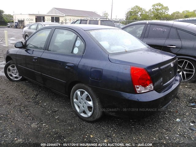 KMHDN46D05U931145 - 2005 HYUNDAI ELANTRA GLS/GT Dark Blue photo 3