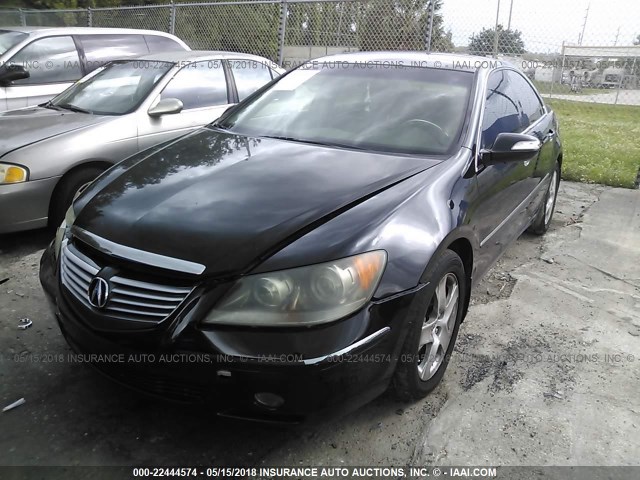 JH4KB16576C004810 - 2006 ACURA RL BLACK photo 2