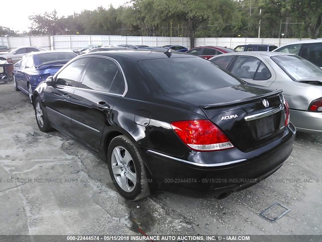 JH4KB16576C004810 - 2006 ACURA RL BLACK photo 3