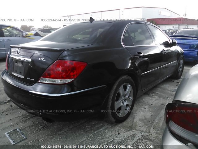 JH4KB16576C004810 - 2006 ACURA RL BLACK photo 4