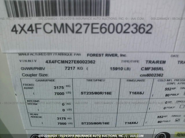 4X4FCMN27E6002362 - 2014 FOREST RIV COLUMBUS  TAN photo 9