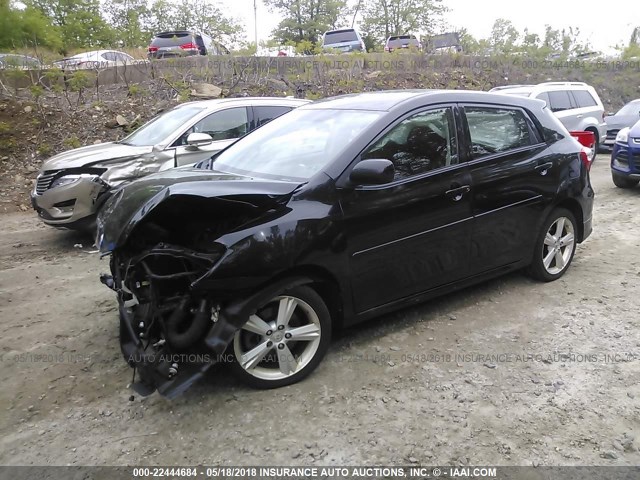 2T1LE40E59C009801 - 2009 TOYOTA COROLLA MATRIX S BLACK photo 2