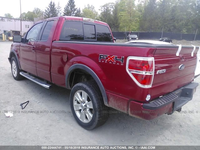 1FTFX1EVXAFD37807 - 2010 FORD F150 SUPER CAB RED photo 3