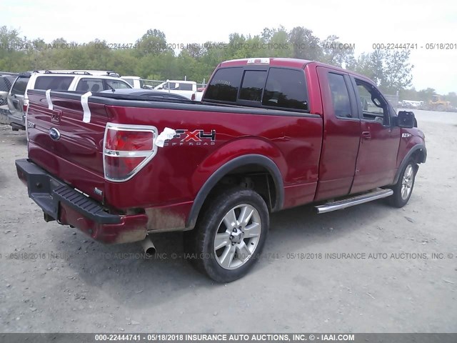 1FTFX1EVXAFD37807 - 2010 FORD F150 SUPER CAB RED photo 4