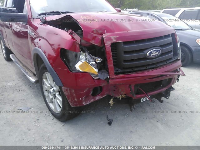 1FTFX1EVXAFD37807 - 2010 FORD F150 SUPER CAB RED photo 6