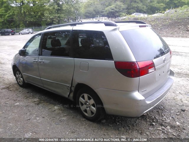 5TDZA23C25S295922 - 2005 TOYOTA SIENNA CE/LE SILVER photo 3