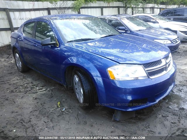 1C3CDZAB9CN275383 - 2012 DODGE AVENGER SE BLUE photo 1