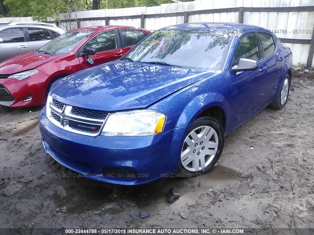 1C3CDZAB9CN275383 - 2012 DODGE AVENGER SE BLUE photo 2