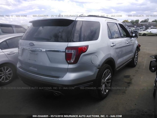 1FM5K7F88JGA37940 - 2018 FORD EXPLORER LIMITED 银色 照片 4