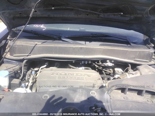 5FNYF3H57BB058226 - 2011 HONDA PILOT EXL BLUE photo 10