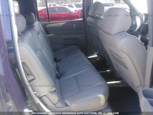 5FNYF3H57BB058226 - 2011 HONDA PILOT EXL BLUE photo 8