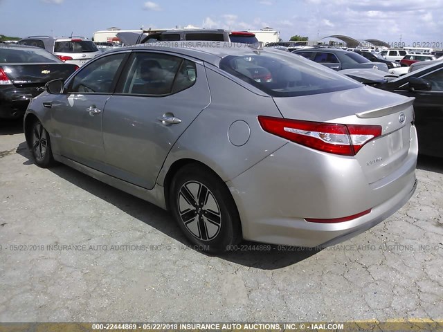 KNAGM4AD4C5012197 - 2012 KIA OPTIMA HYBRID GRAY photo 3