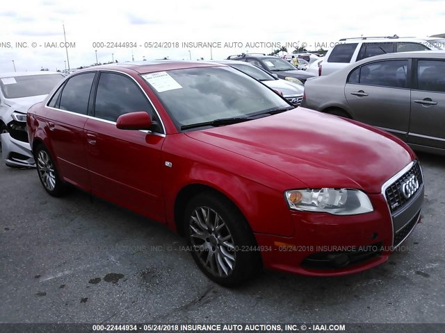 WAUAF78E48A168237 - 2008 AUDI A4 2.0T RED photo 1