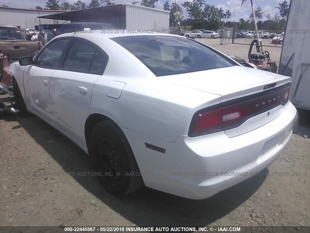 2C3CDXAT0EH348939 - 2014 DODGE CHARGER POLICE WHITE photo 3