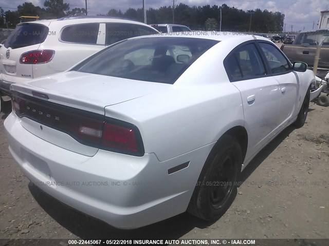 2C3CDXAT0EH348939 - 2014 DODGE CHARGER POLICE WHITE photo 4
