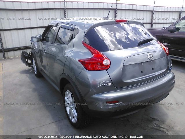 JN8AF5MR3ET355537 - 2014 NISSAN JUKE S/SV/SL/NISMO GRAY photo 3