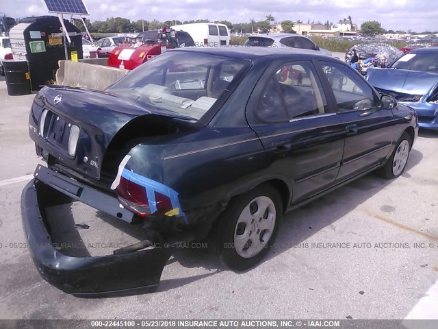 3N1CB51D73L787187 - 2003 NISSAN SENTRA XE/GXE GREEN photo 4