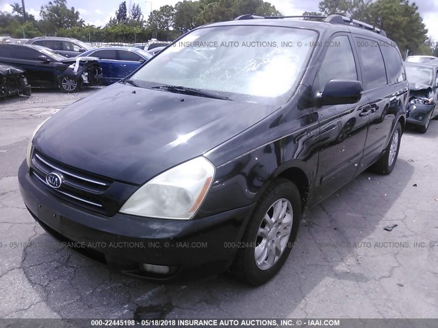 KNDMB233576173677 - 2007 KIA SEDONA EX/LX BLACK photo 2