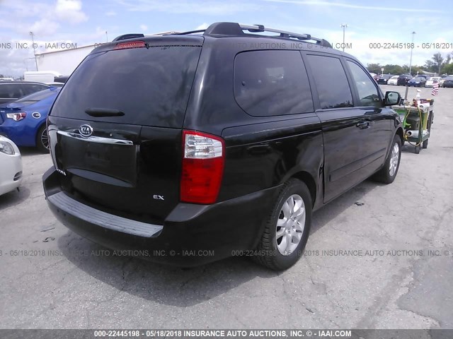 KNDMB233576173677 - 2007 KIA SEDONA EX/LX BLACK photo 4