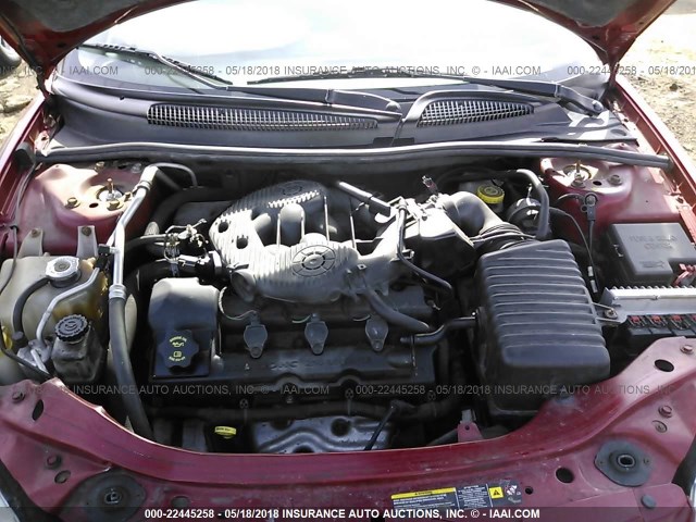 1B3EL46R86N218565 - 2006 DODGE STRATUS SXT BURGUNDY photo 10