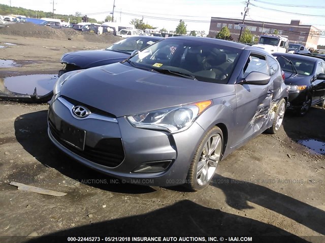 KMHTC6AD9CU033435 - 2012 HYUNDAI VELOSTER GRAY photo 2