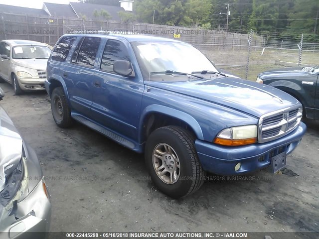 1B4HS48N62F132844 - 2002 DODGE DURANGO SLT BLUE photo 1