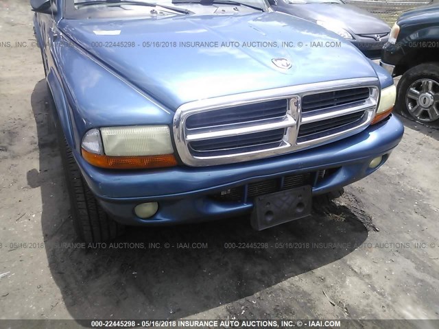 1B4HS48N62F132844 - 2002 DODGE DURANGO SLT BLUE photo 6