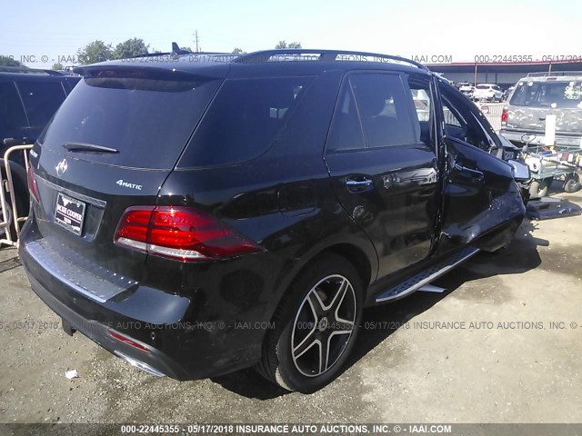 4JGDA5HB1JB130632 - 2018 MERCEDES-BENZ GLE 350 4MATIC BLACK photo 4