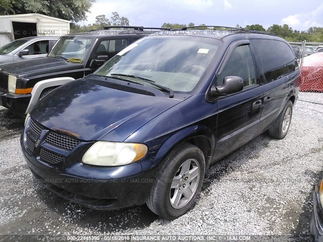 1D4GP24383B249068 - 2003 DODGE GRAND CARAVAN SE Dark Blue photo 2