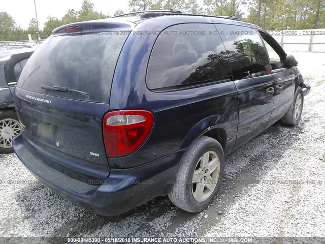 1D4GP24383B249068 - 2003 DODGE GRAND CARAVAN SE Dark Blue photo 4