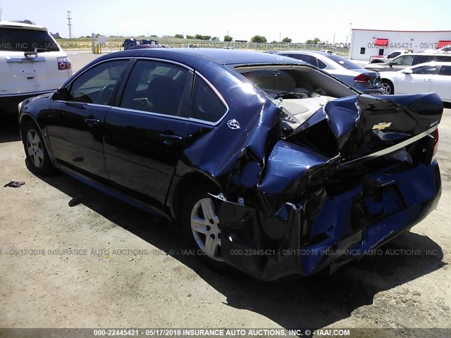 2G1WB57K791244313 - 2009 CHEVROLET IMPALA LS Dark Blue photo 3