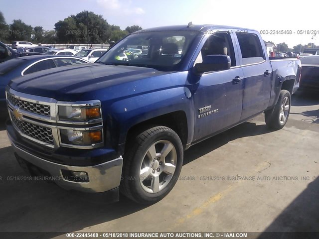 3GCPCREH1EG195635 - 2014 CHEVROLET SILVERADO C1500 LT BLUE photo 2