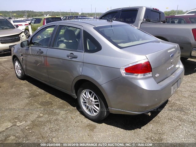 1FAHP35N18W293331 - 2008 FORD FOCUS SE/SEL/SES GRAY photo 3