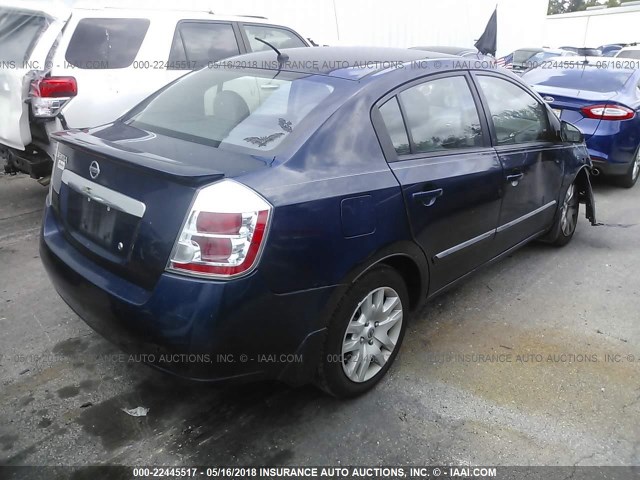 3N1AB6AP7CL777721 - 2012 NISSAN SENTRA 2.0/2.0S/SR/2.0SL BLUE photo 4