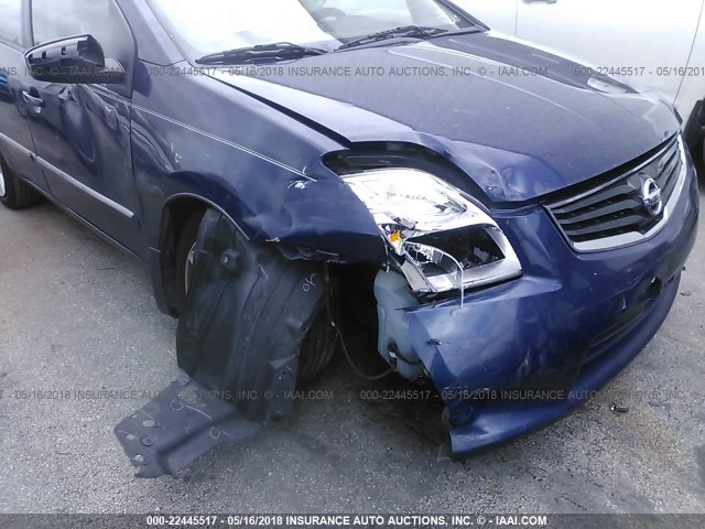 3N1AB6AP7CL777721 - 2012 NISSAN SENTRA 2.0/2.0S/SR/2.0SL BLUE photo 6