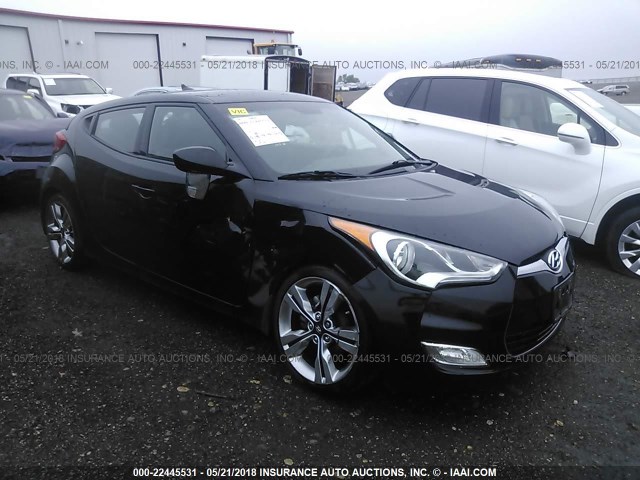 KMHTC6AD5CU076167 - 2012 HYUNDAI VELOSTER BLACK photo 1