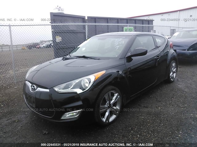 KMHTC6AD5CU076167 - 2012 HYUNDAI VELOSTER BLACK photo 2