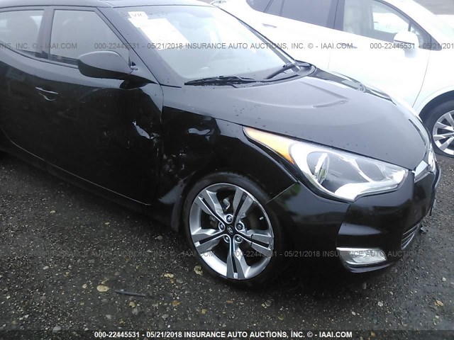 KMHTC6AD5CU076167 - 2012 HYUNDAI VELOSTER BLACK photo 6