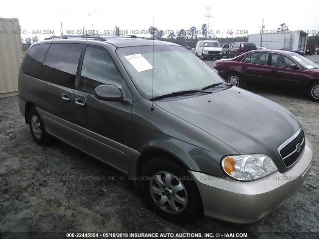 KNDUP131346575283 - 2004 KIA SEDONA EX/LX GREEN photo 1