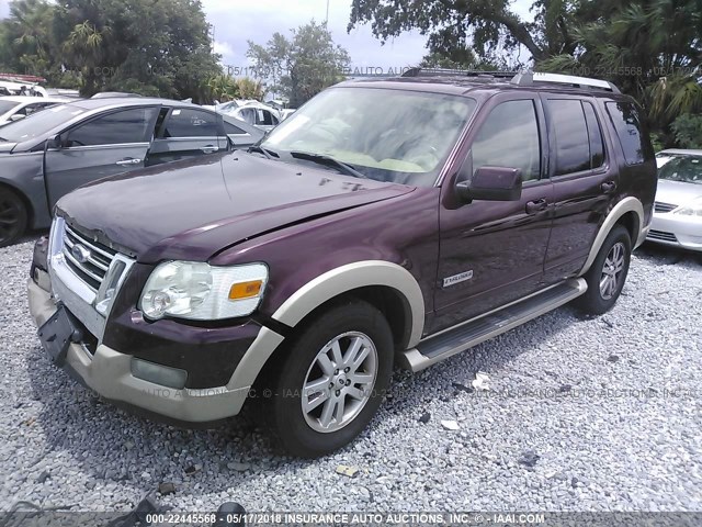 1FMEU64816UA24771 - 2006 FORD EXPLORER EDDIE BAUER BURGUNDY photo 2